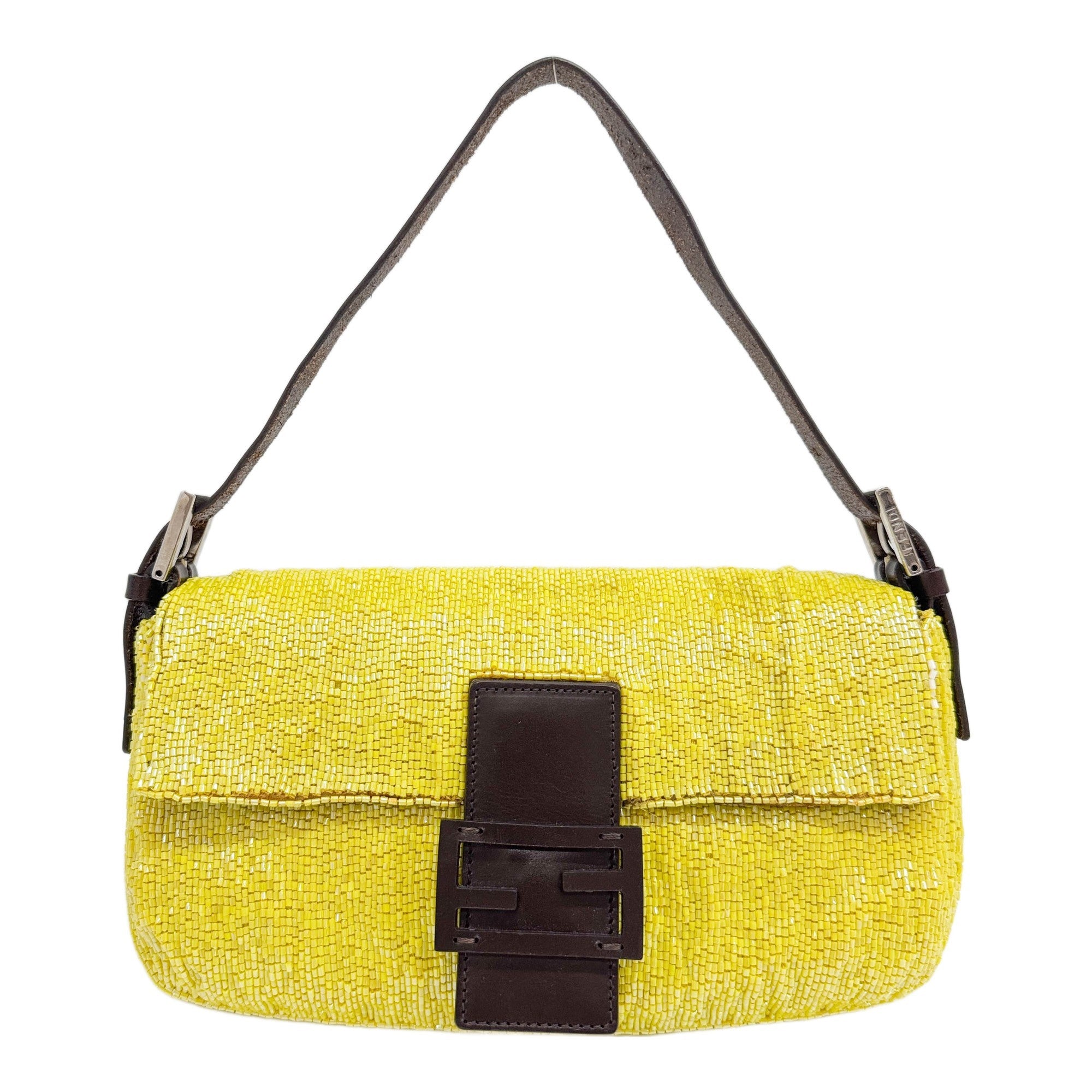 Baguette Yellow Beaded Shoulder Bag
