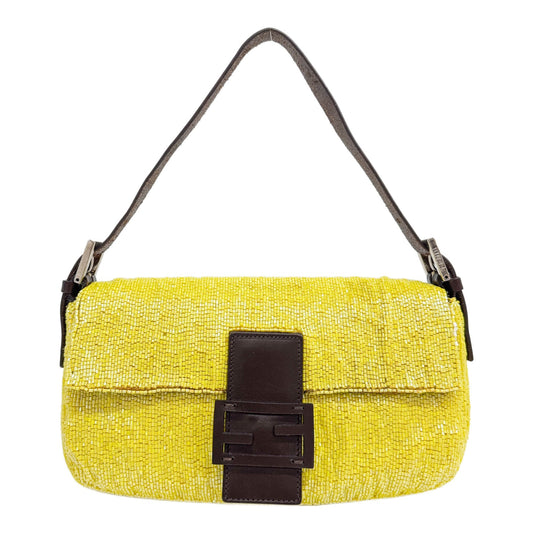 Baguette Yellow Beaded Shoulder Bag