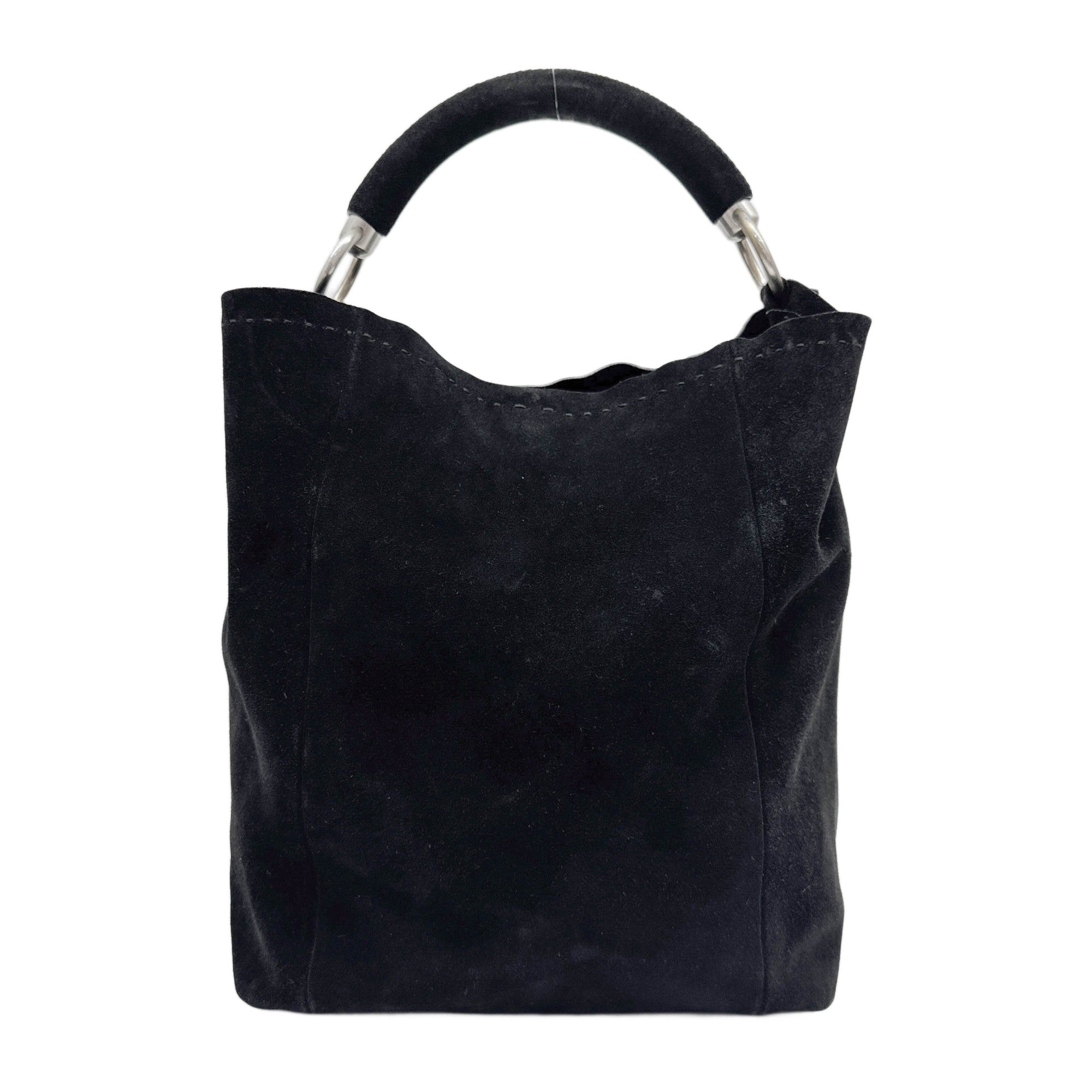 Black Suede Hobo Bag
