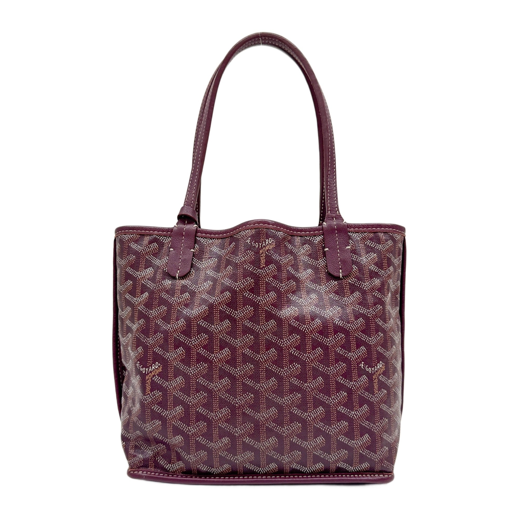 Mini Anjou Dark Plum Canvas Tote Hand Bag