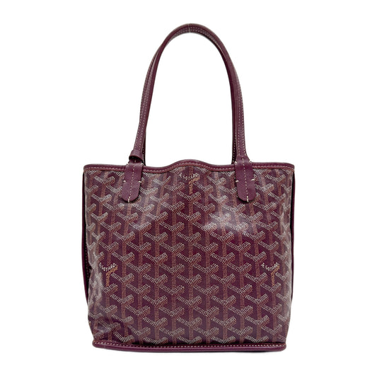 Mini Anjou Dark Plum Canvas Tote Hand Bag