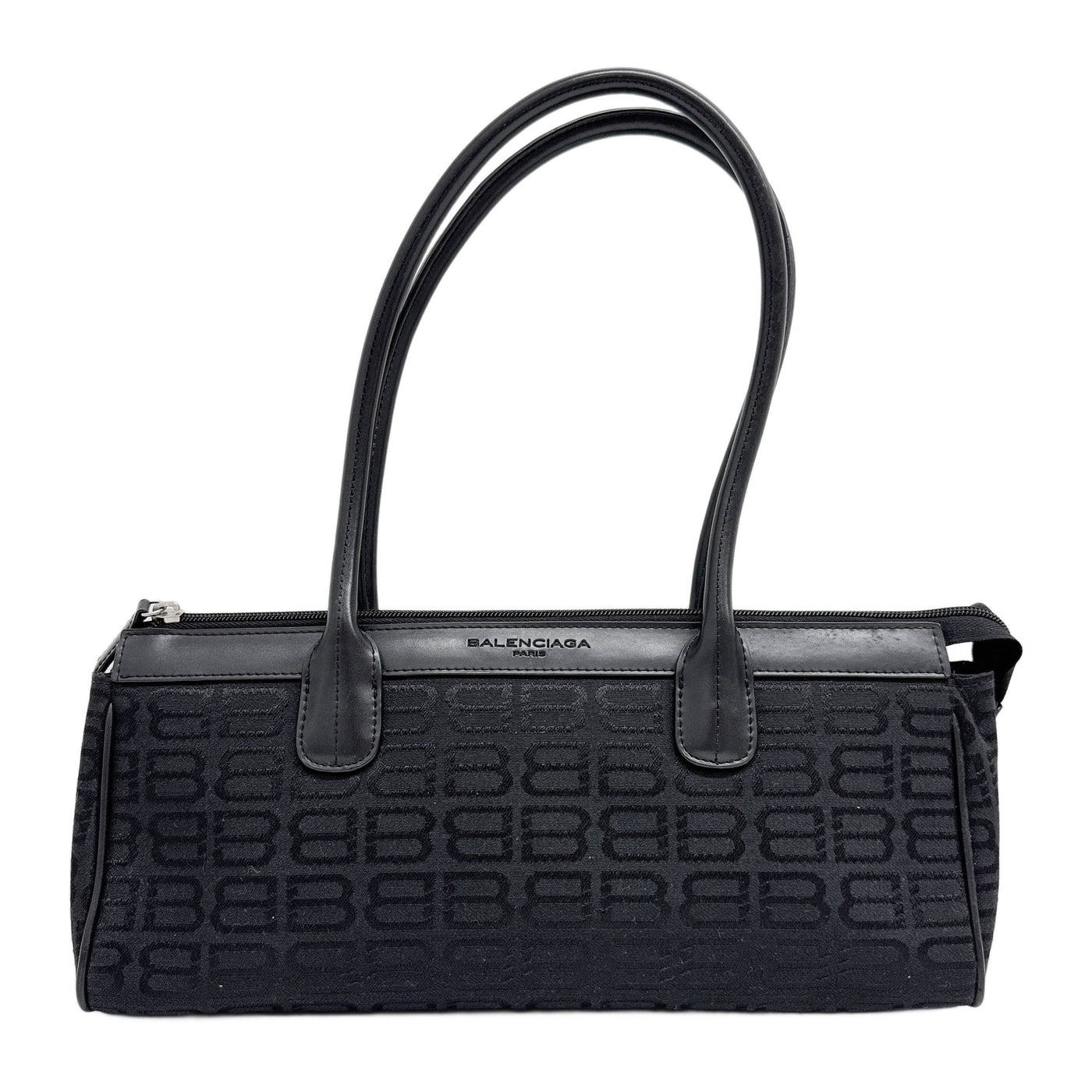 Black BB Monogram Canvas Shoulder Bag