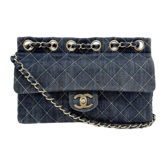2005-2006 Matelasse Navy  Denim Chain Shoulder Bag