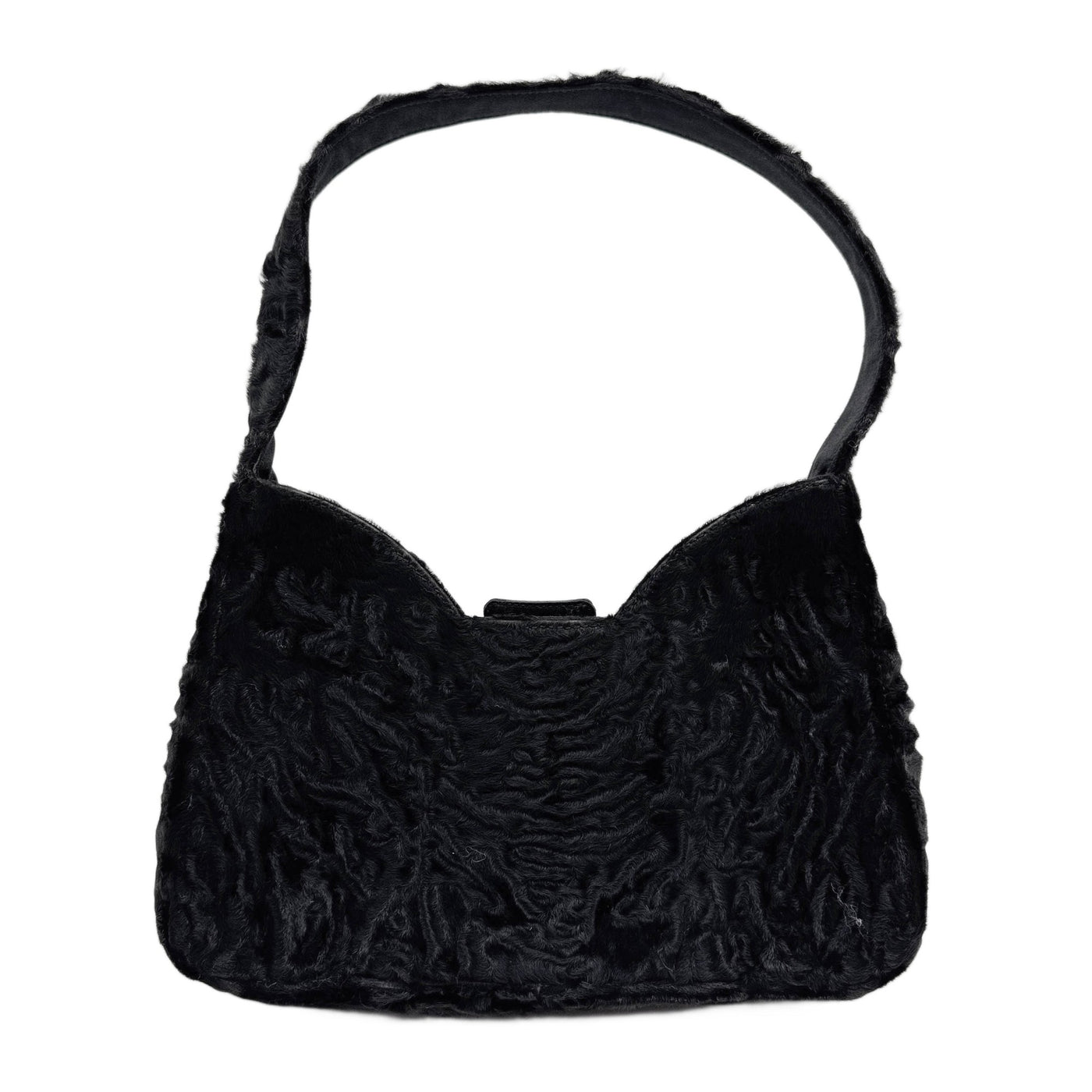 Astrakhan Black Fur Shoulder Bag