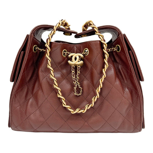 Chanel 25 2021-2026 Matelasse Brown Leather Shoulder Bag