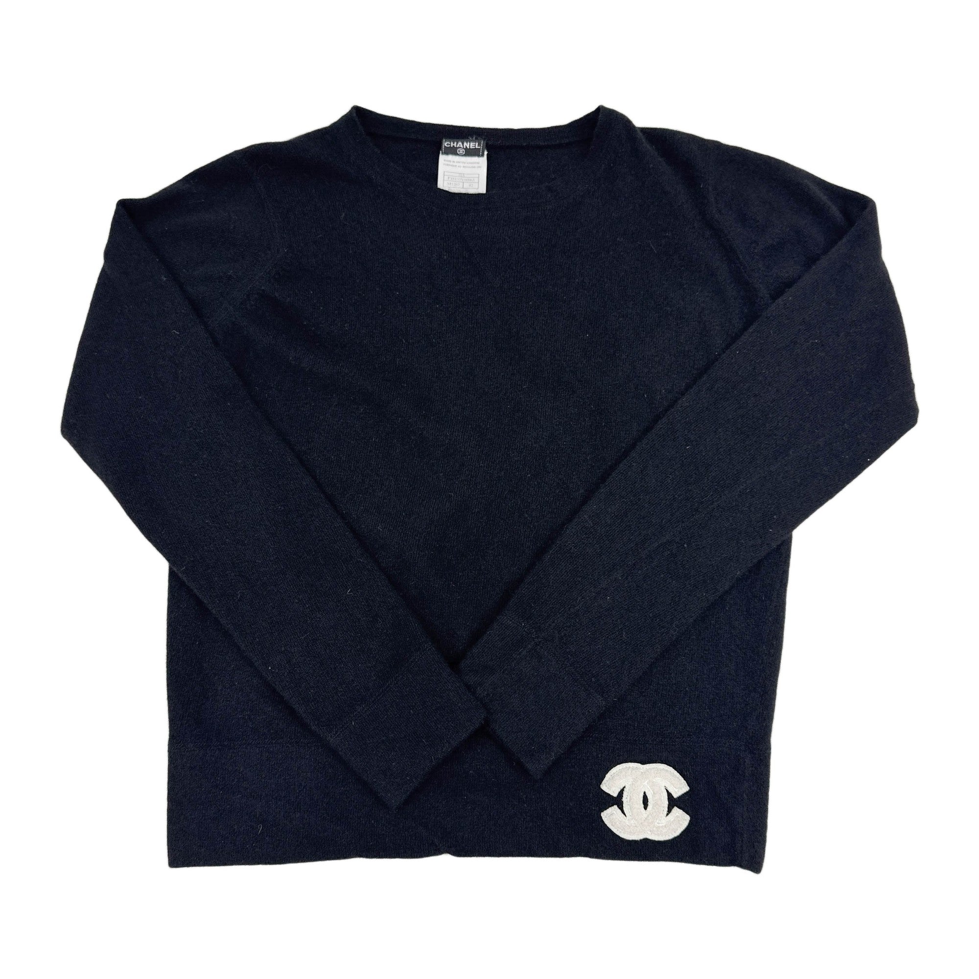 EU Size 42 Black Cashmere Sweater