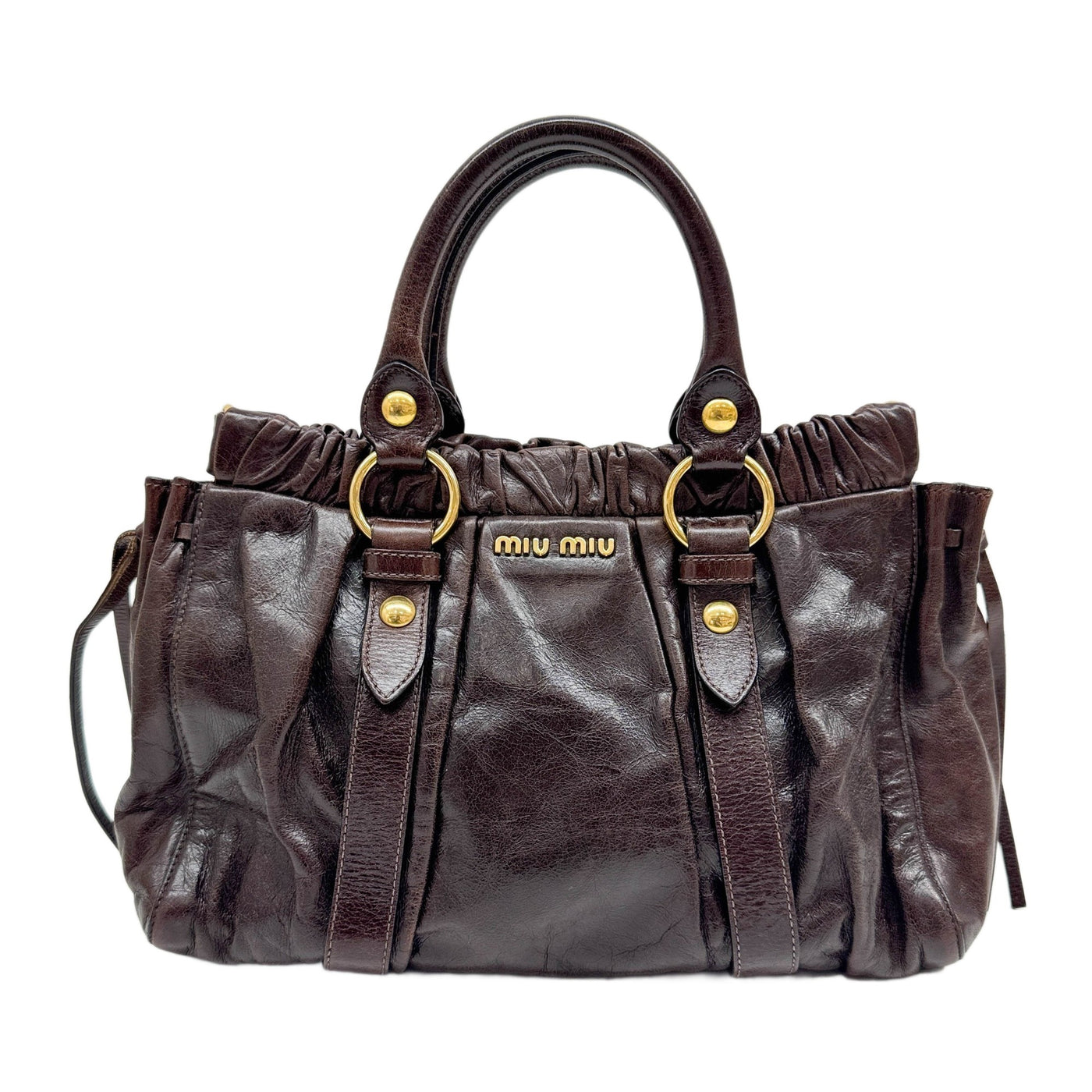 Vitello Brown Leather Two Way Bag