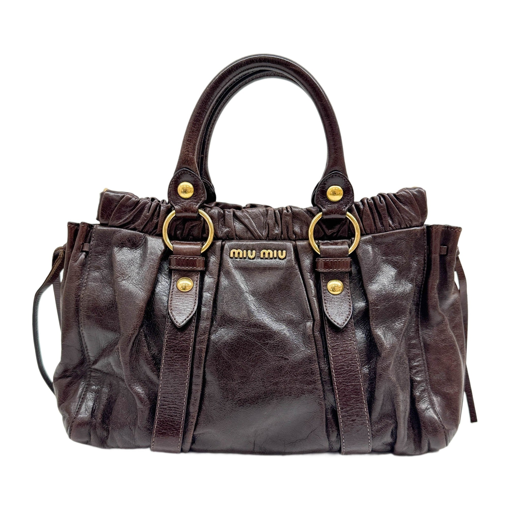 Vitello Brown Leather Two Way Bag