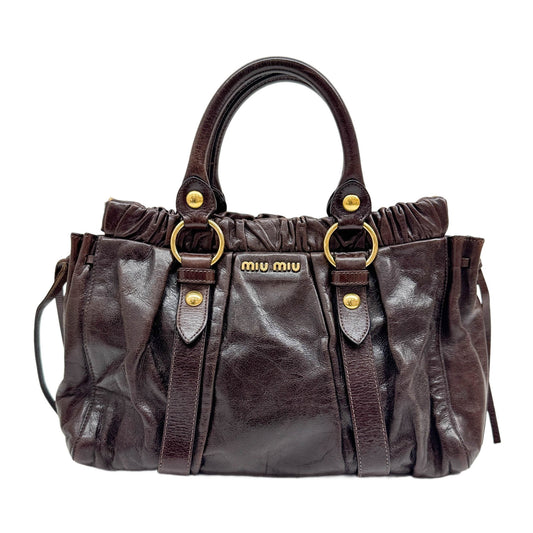 Vitello Brown Leather Two Way Bag