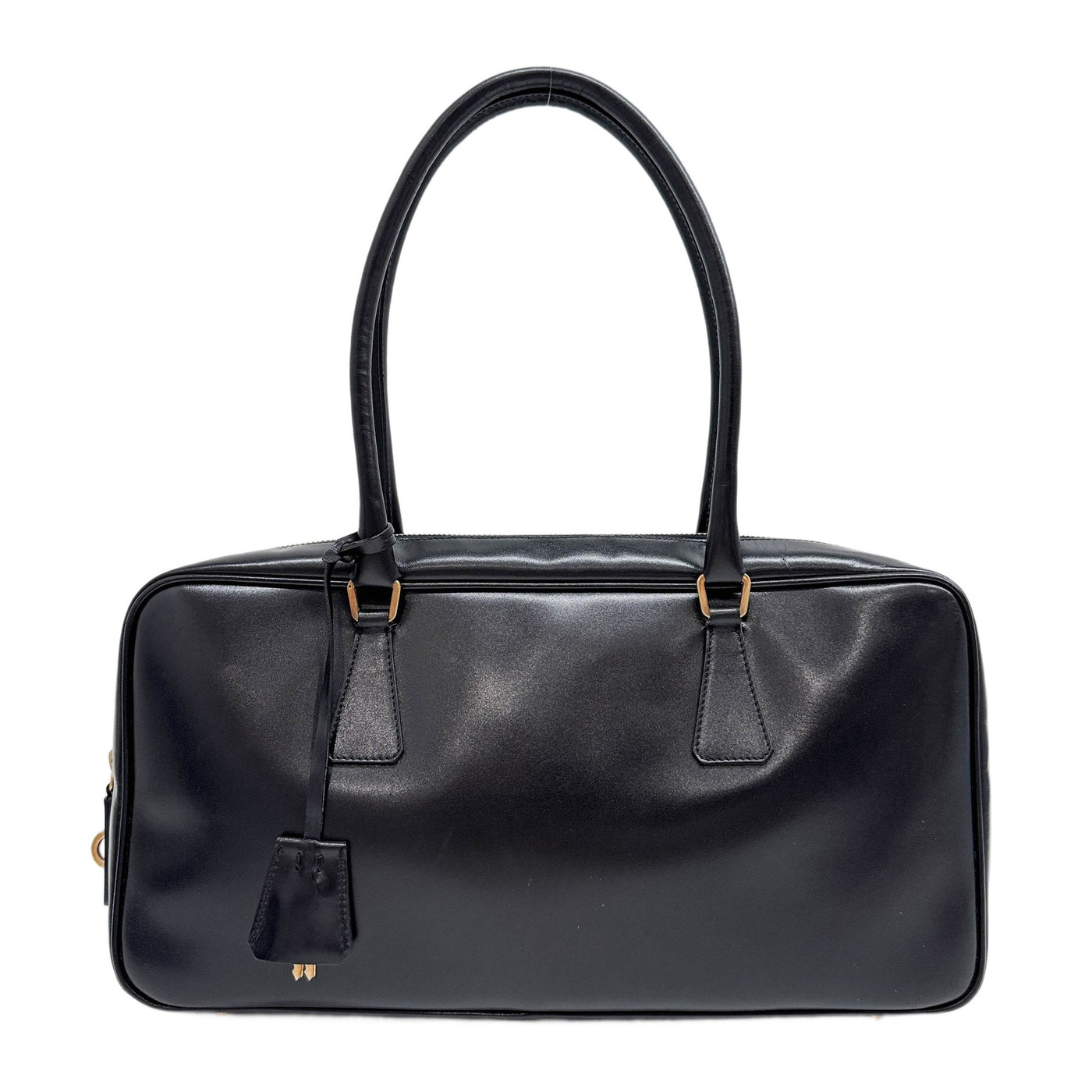 Boston Black Leather Shoulder Bag
