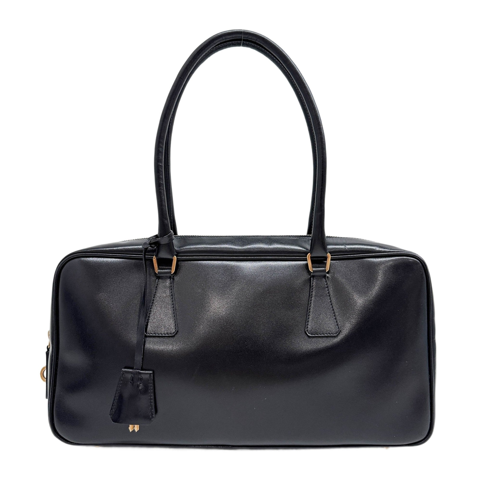 Boston Black Leather Shoulder Bag