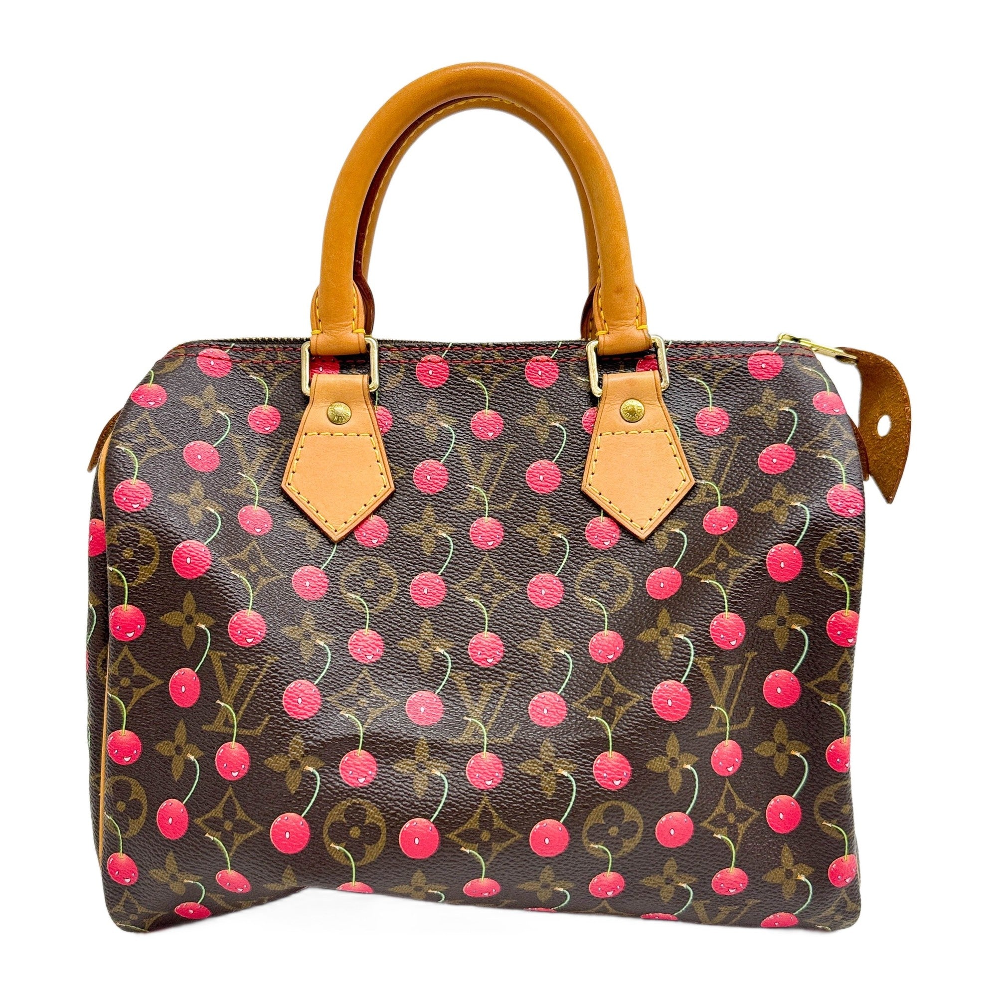 LV X Takashi Murakami Cherry Mon Cherie Speedy 25 Brown Monogram Handle Bag