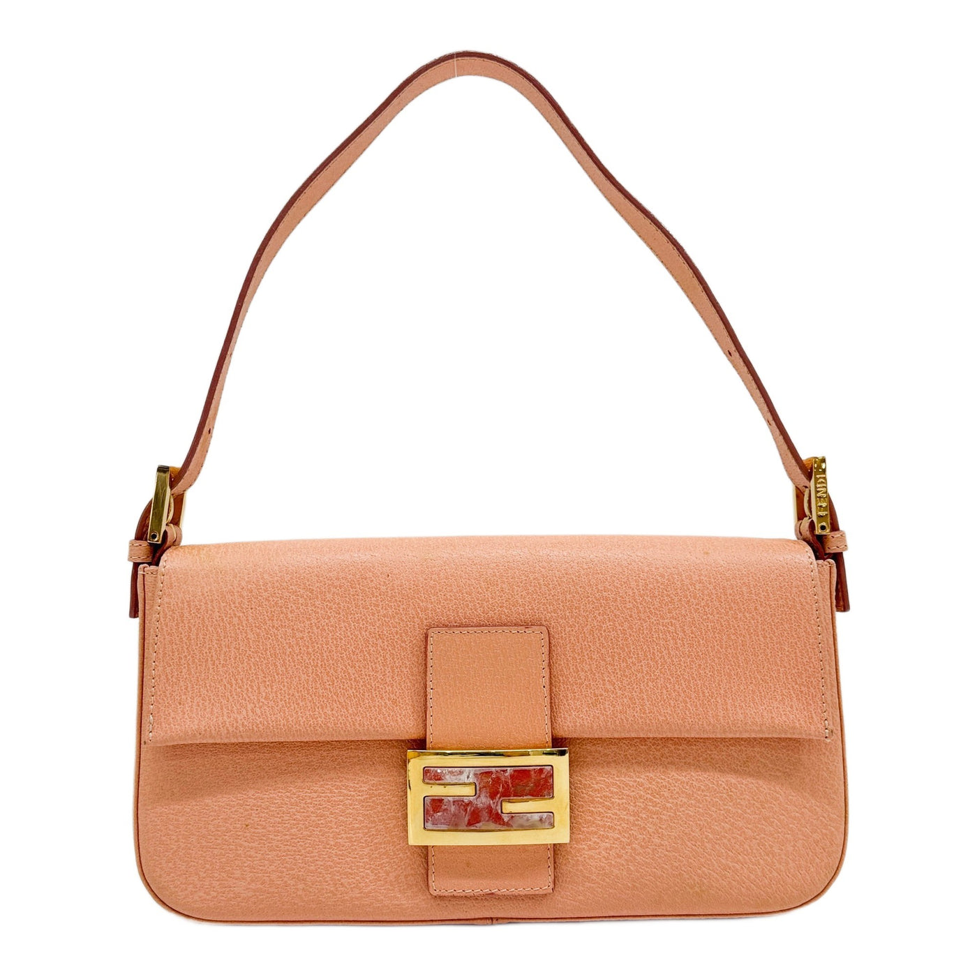 Baguette Pink Leather Shoulder Bag