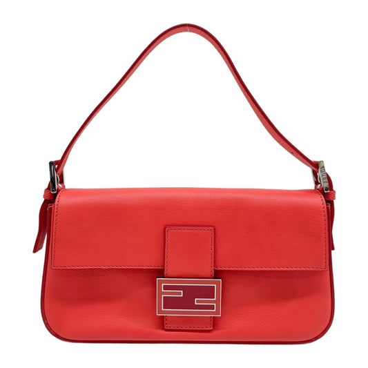 Baguette Deep Orange Leather Shoulder Bag