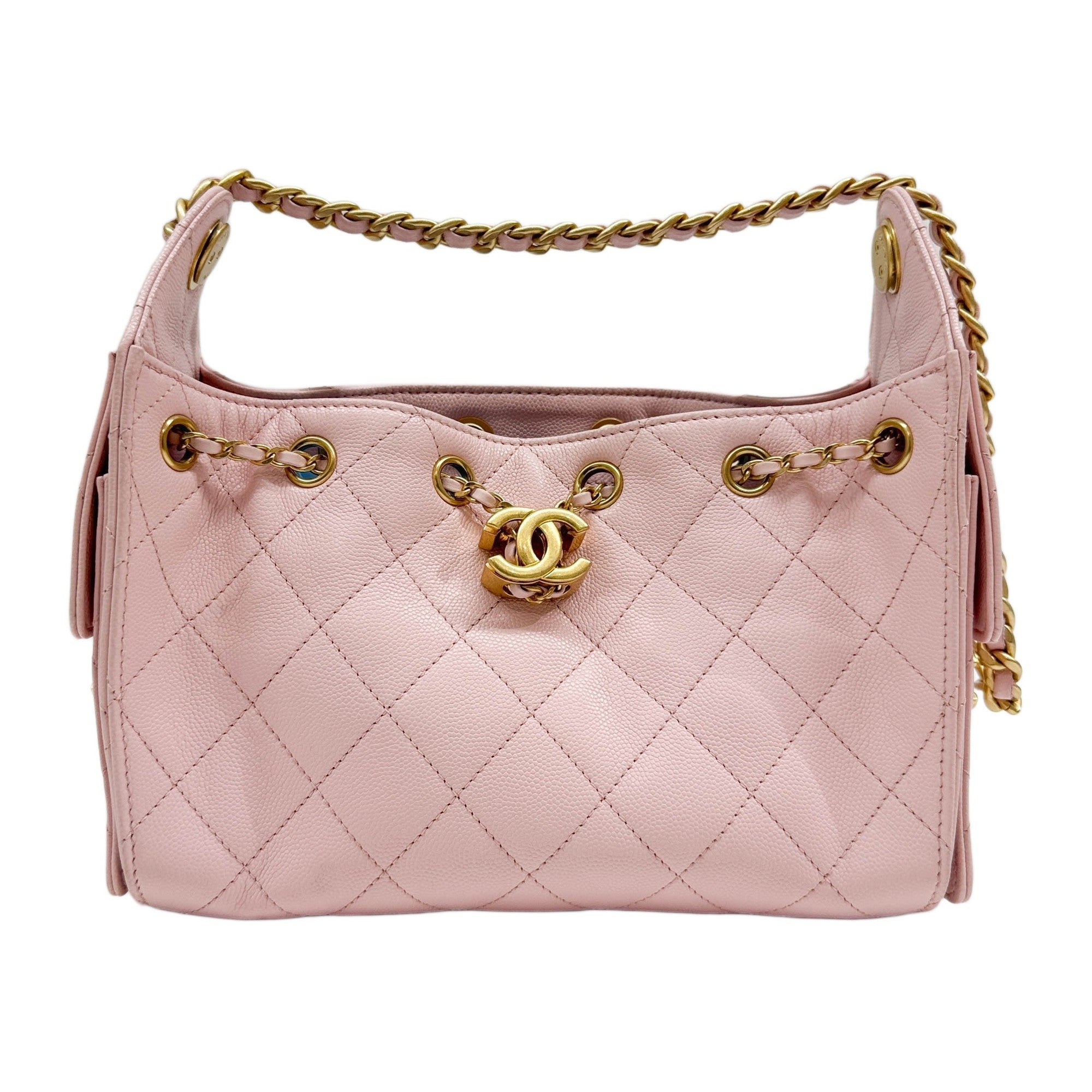 Chanel 25 2021-2026 Matelasse Baby Pink Leather Shoulder Bag