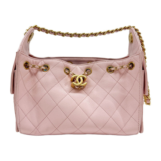 Chanel 25 2021-2026 Matelasse Baby Pink Leather Shoulder Bag