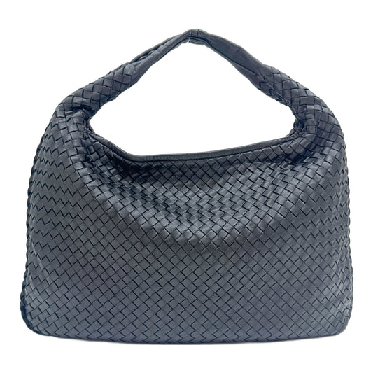 Veneta Intrecciato Black Leather Shoulder Bag
