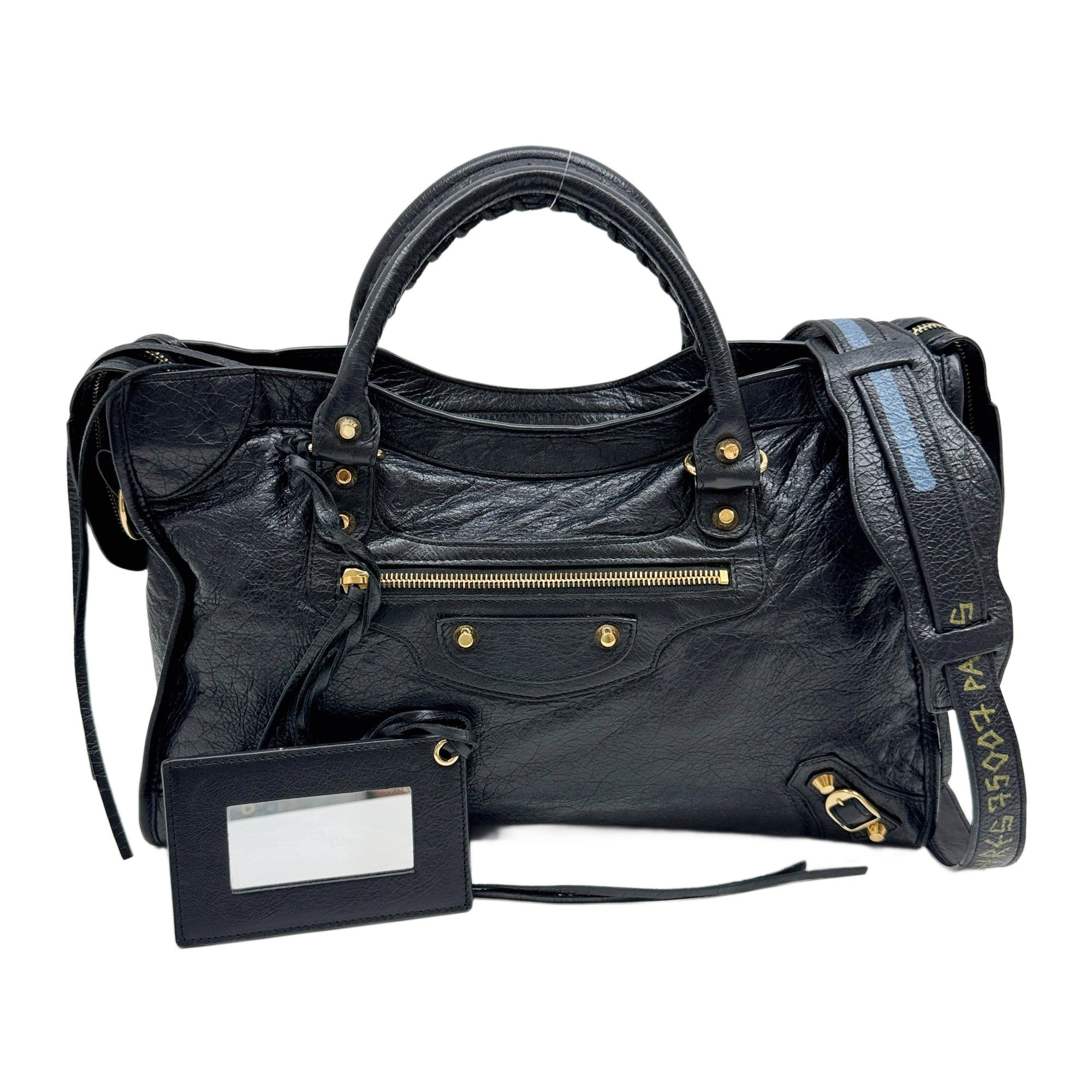 The City Black Leather Two Way Bag