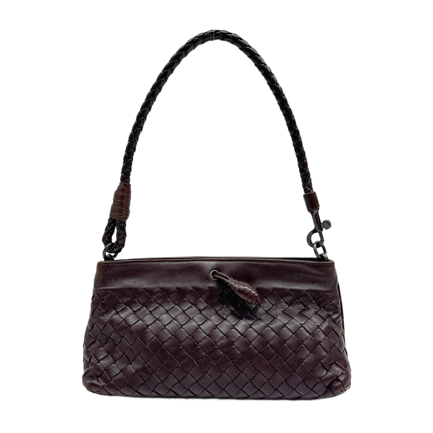 Intrecciato BrownLeather Shoulder Bag