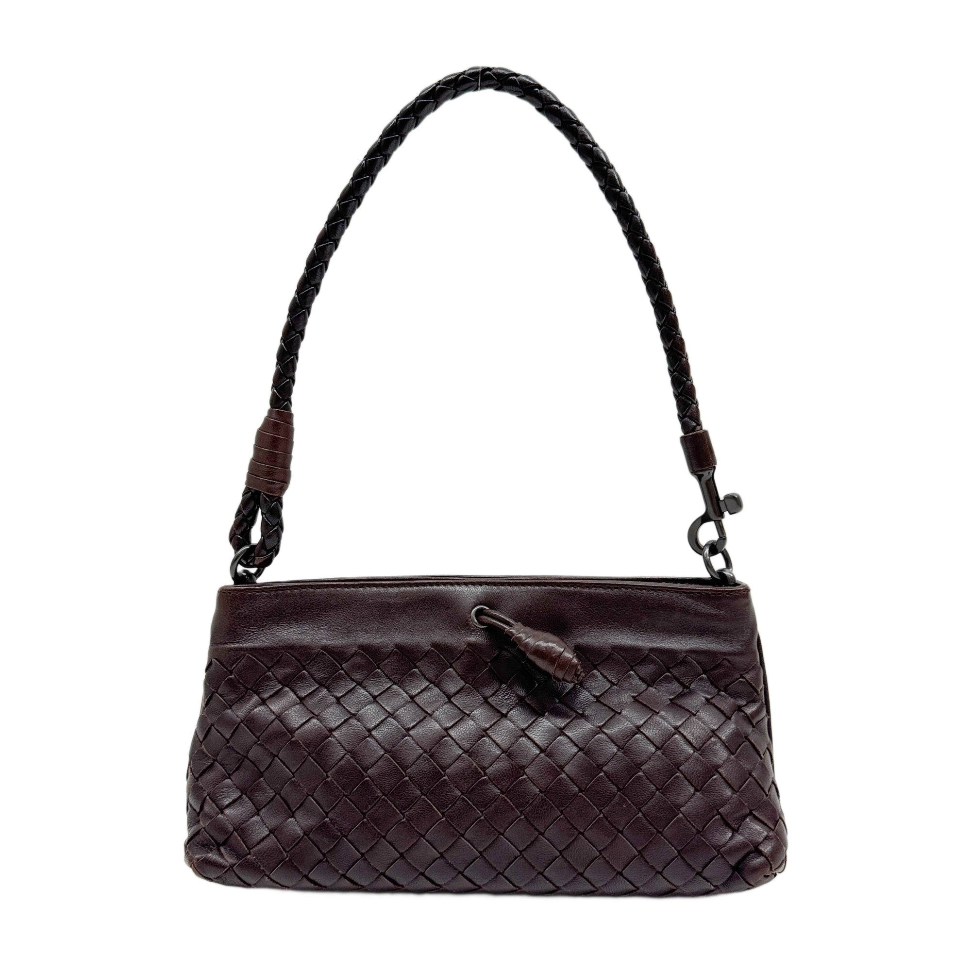Intrecciato BrownLeather Shoulder Bag