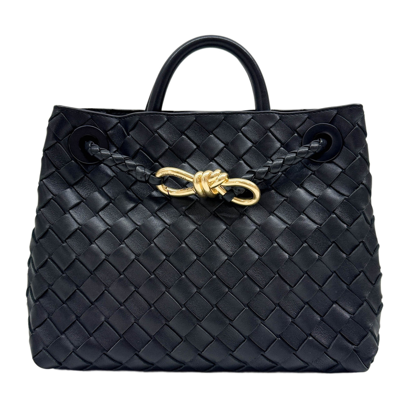 Andiamo Intrecciato Black Leather Two Way Bag