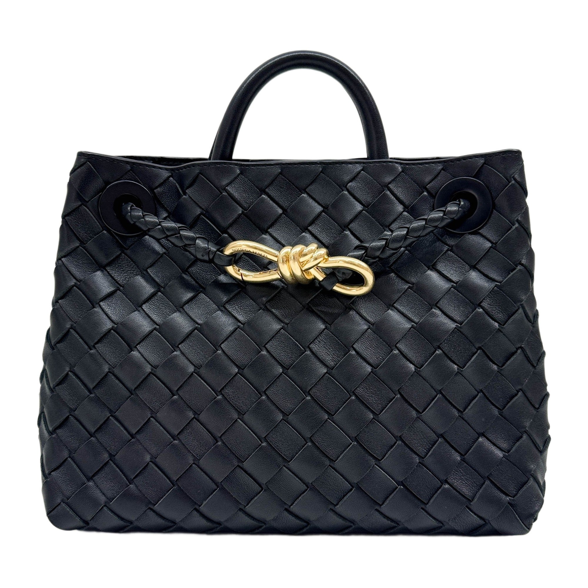 Andiamo Intrecciato Black Leather Two Way Bag