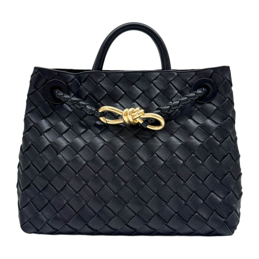 Andiamo Intrecciato Black Leather Two Way Bag