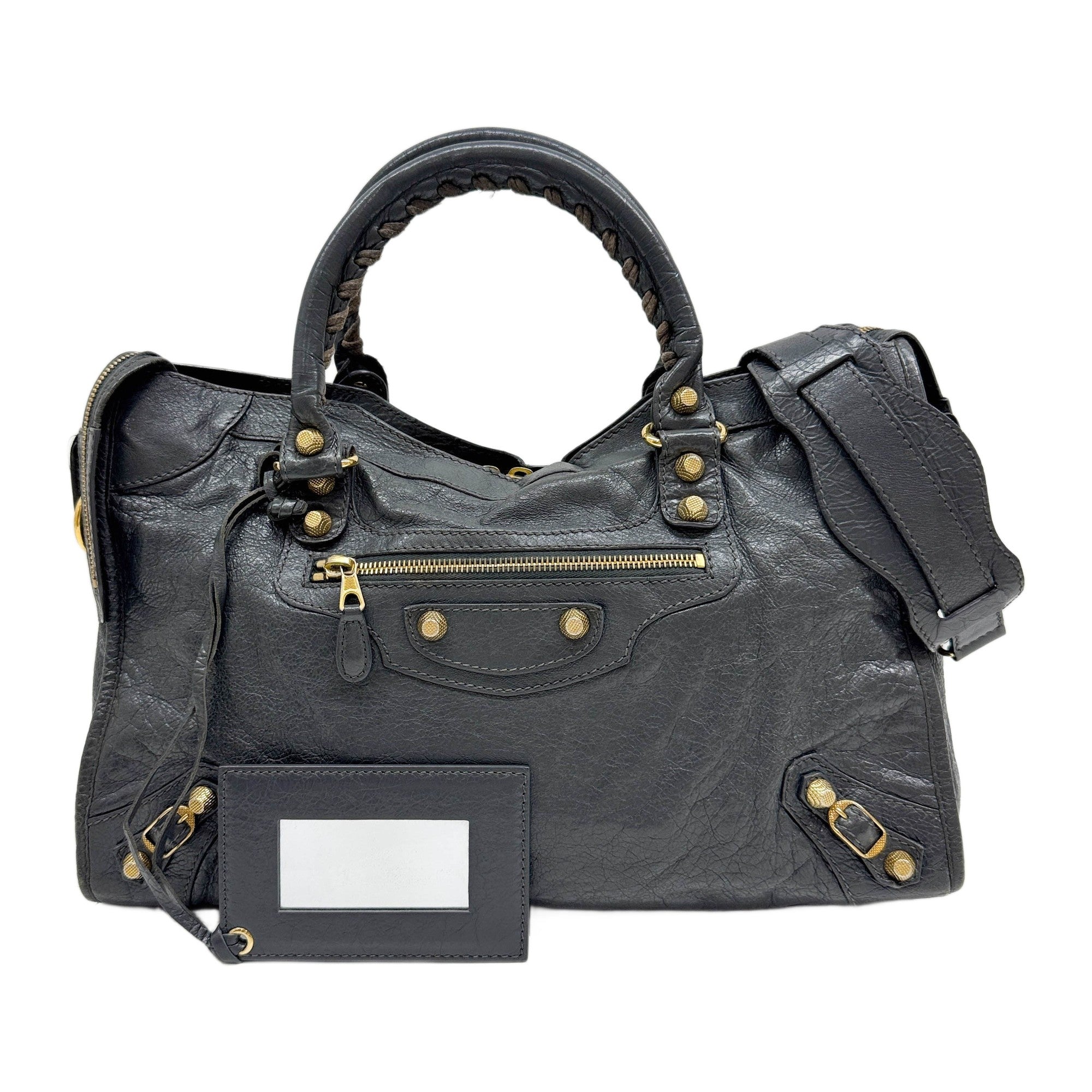 Giant 12 The City Gray Leather Two Way Bag