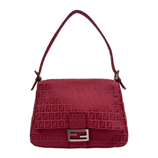 Mamma Baguette Red Zucchino Canvas Shoulder Bag