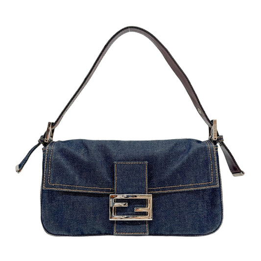 Baguette Blue Denim Shoulder Bag