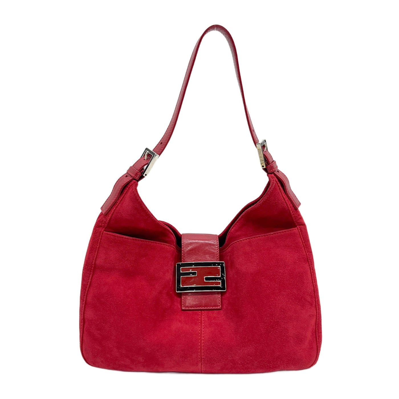 Red Suede Shoulder Bag