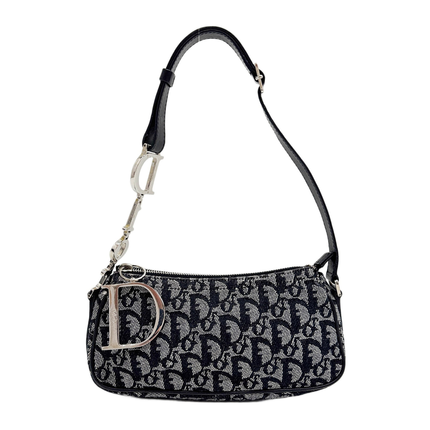Leather Trim Black Trotter Canvas Shoulder Bag