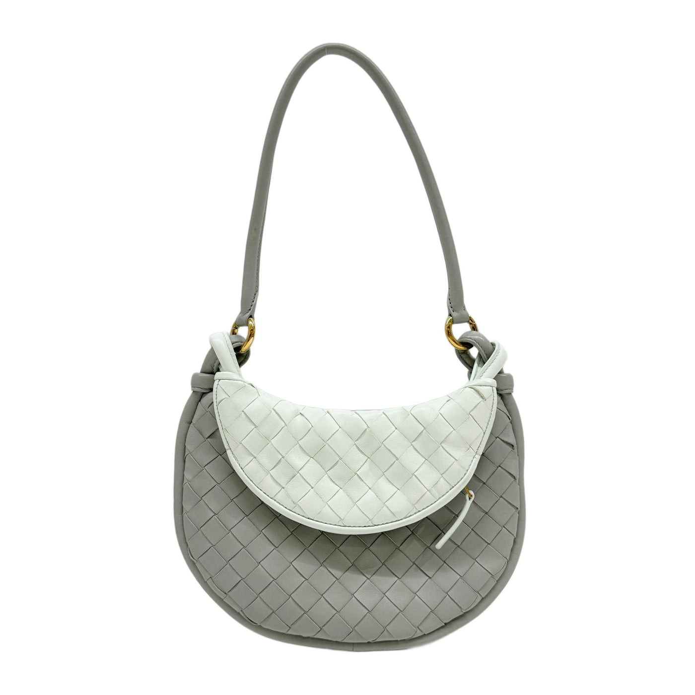 Small Gemelli Intrecciato Grey & Mint Shoulder Bag