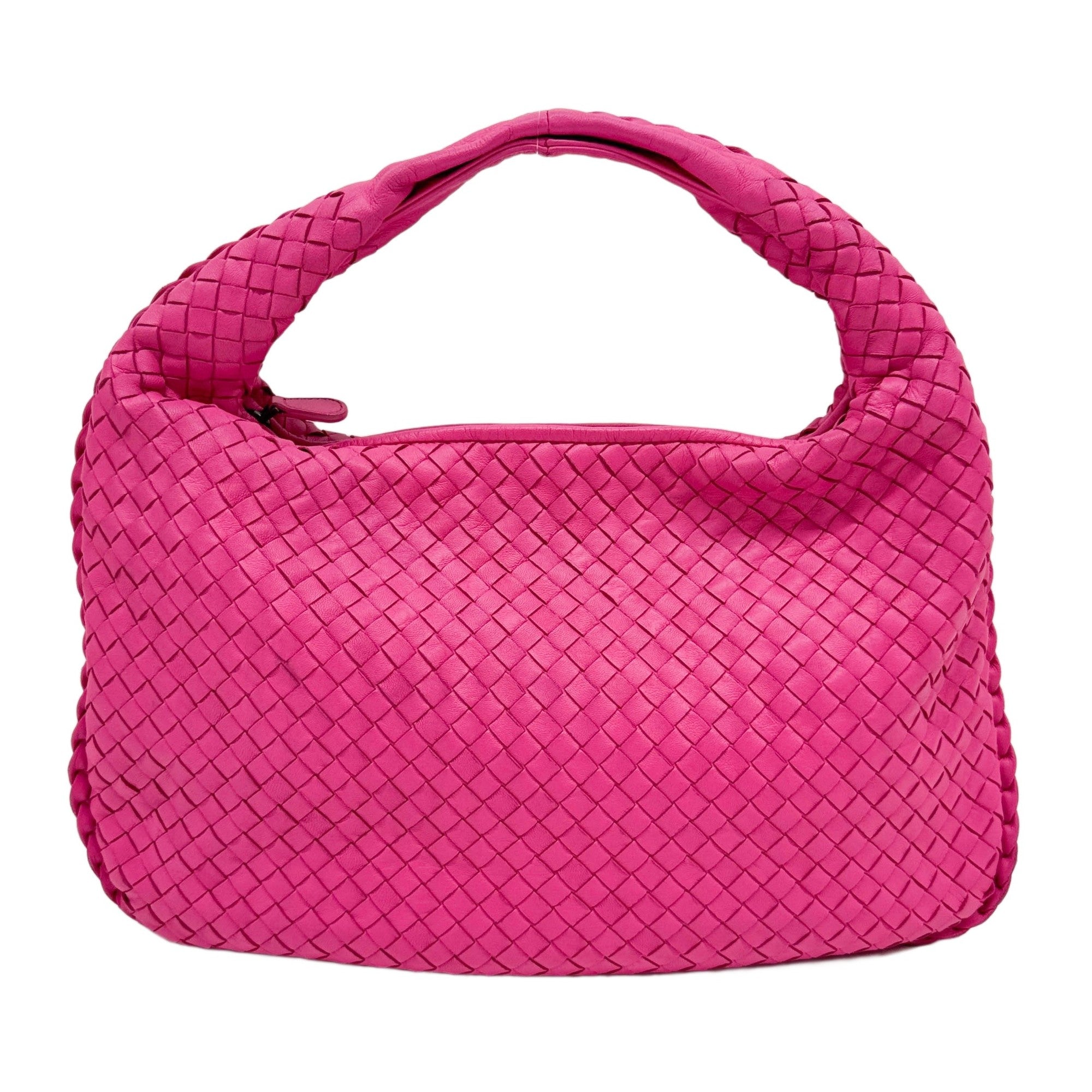 Veneta Intrecciato Pink Leather Shoulder Bag