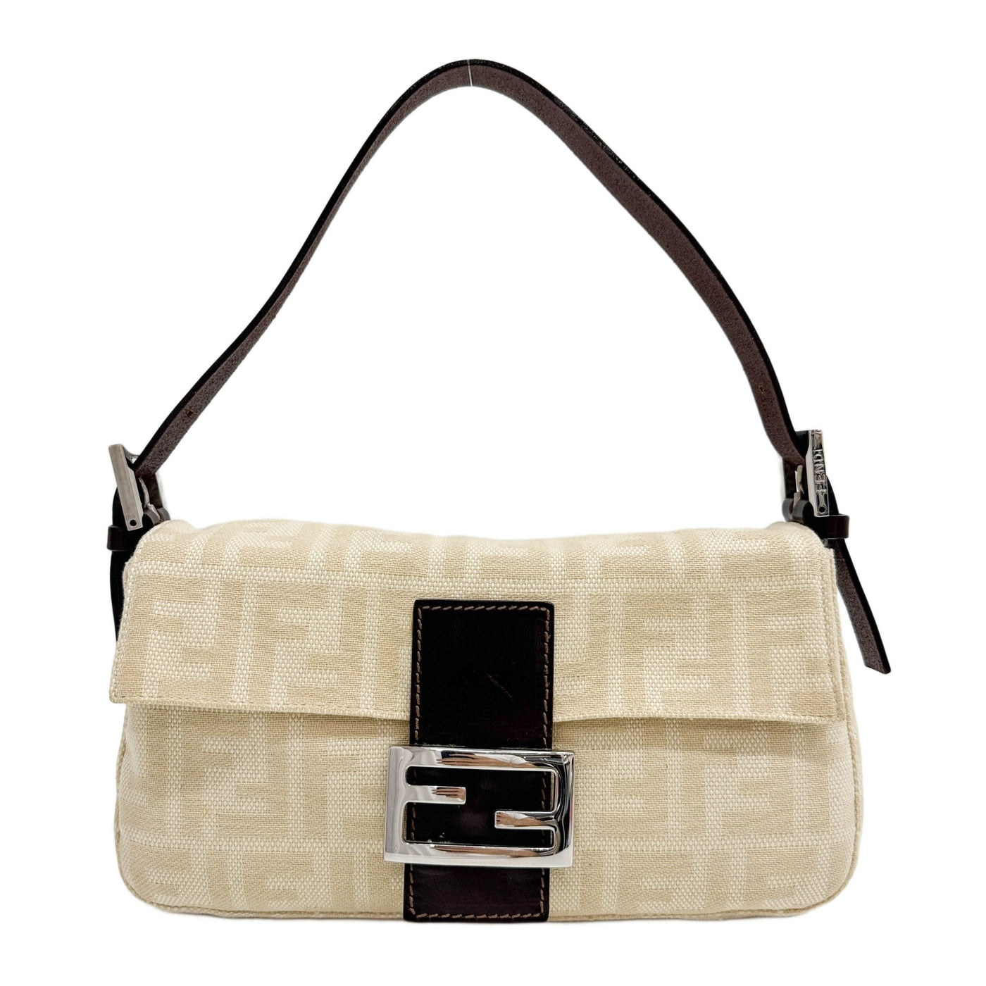 Baguette Beige Zuuca Canvas Shoulder Bag