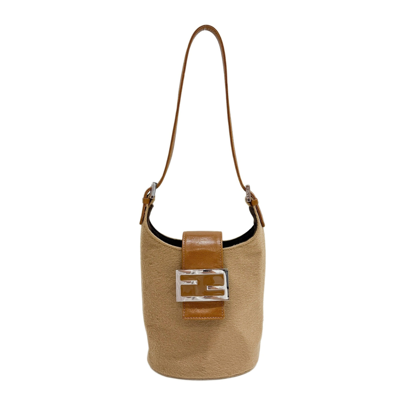 Palazzo Bucket Tan Cashmere Shoulder Bag