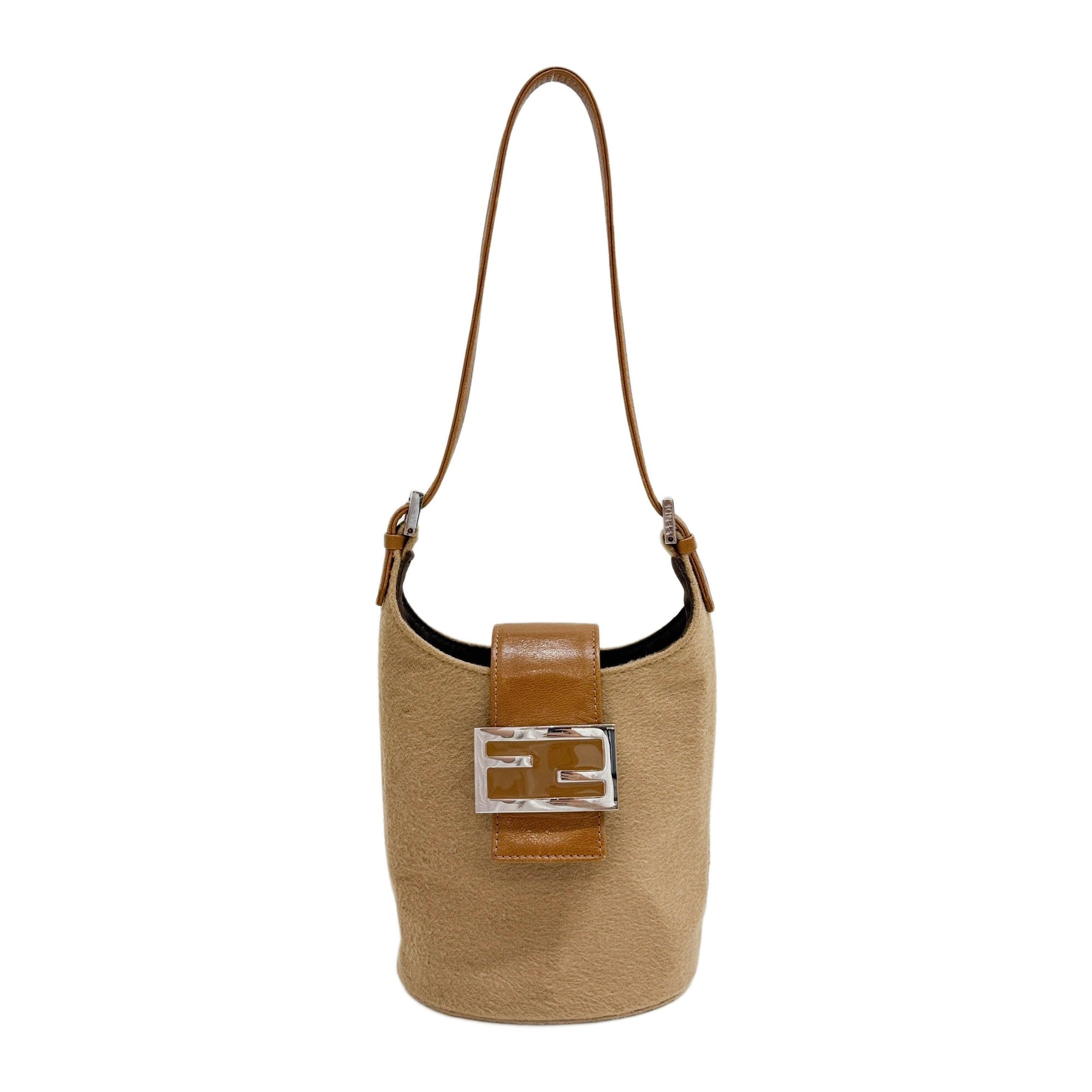Palazzo Bucket Tan Cashmere Shoulder Bag