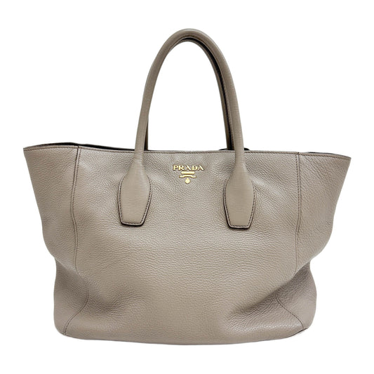 Grey Leather Tote Two Way Bag