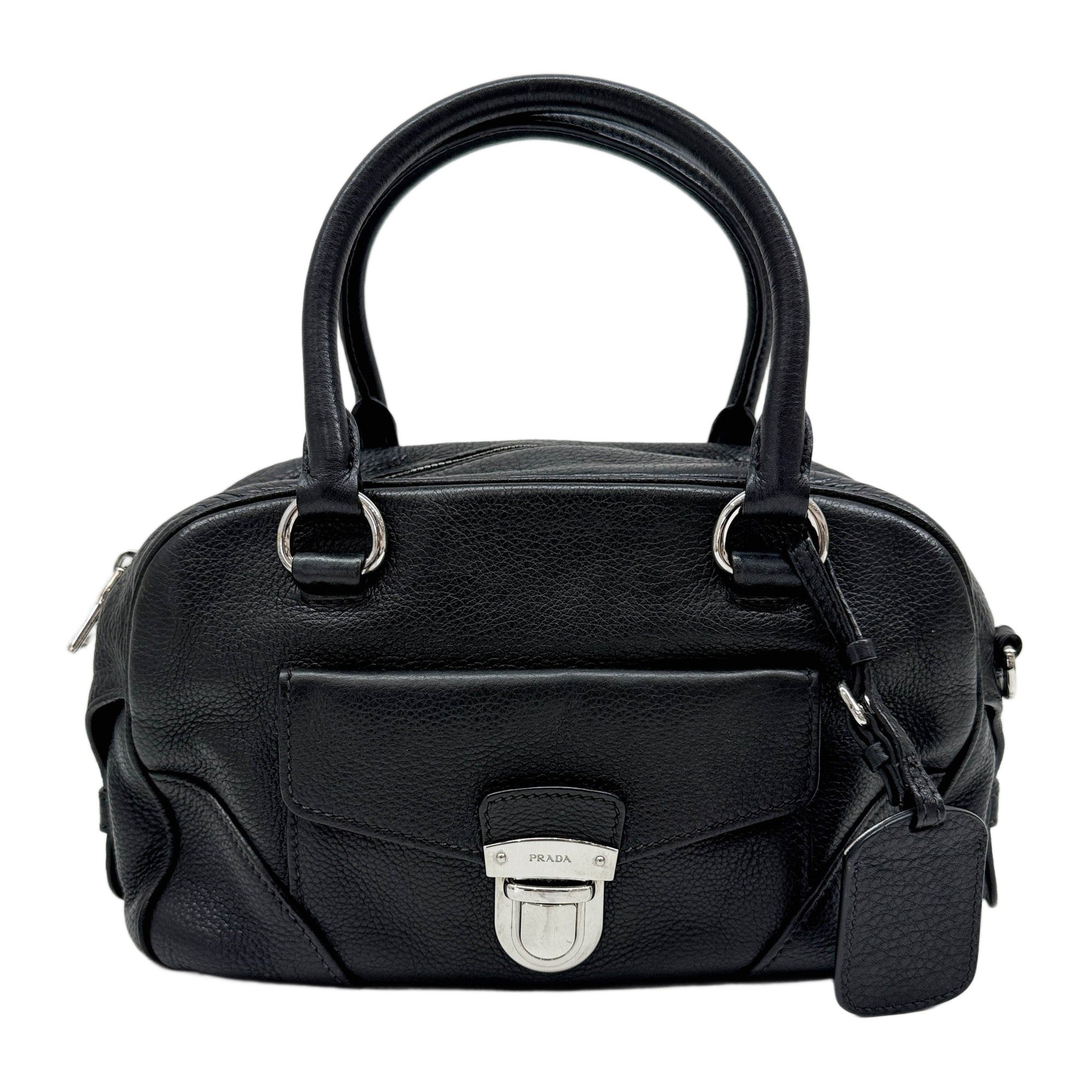 Black Leather Two Way Bag