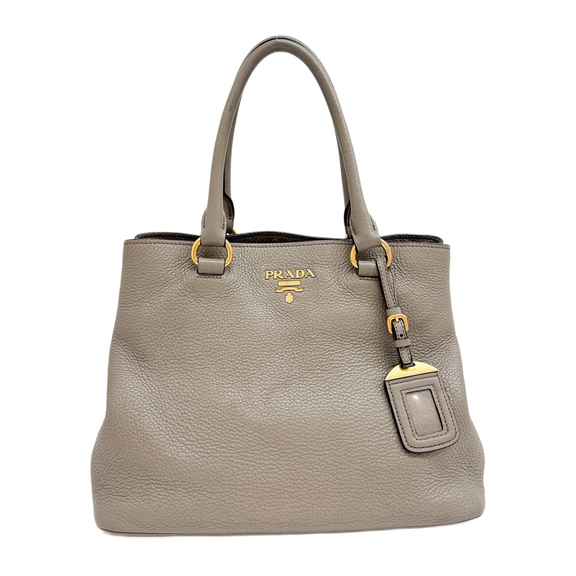 Grey Leather Two Way Bag