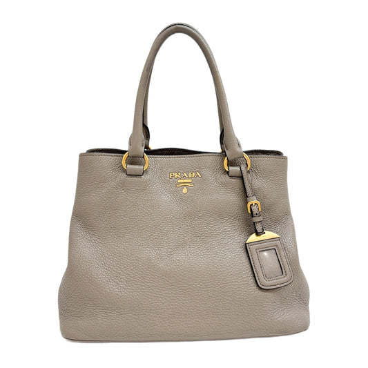 Grey Leather Two Way Bag