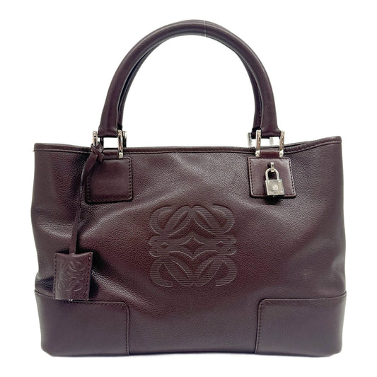 Anagram Brown Leather Tote Hand Bag