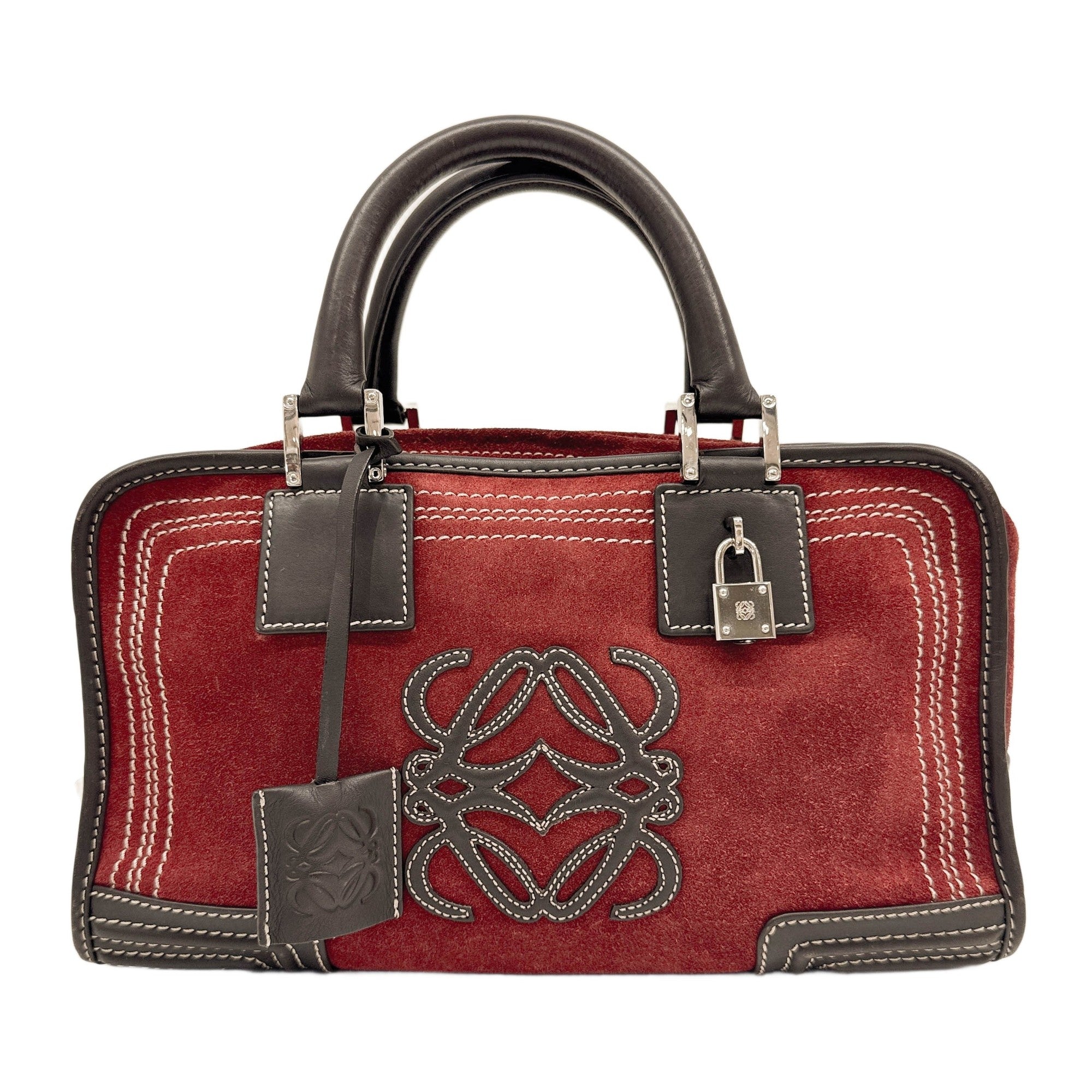 Amazona Red Suede Hand Bag