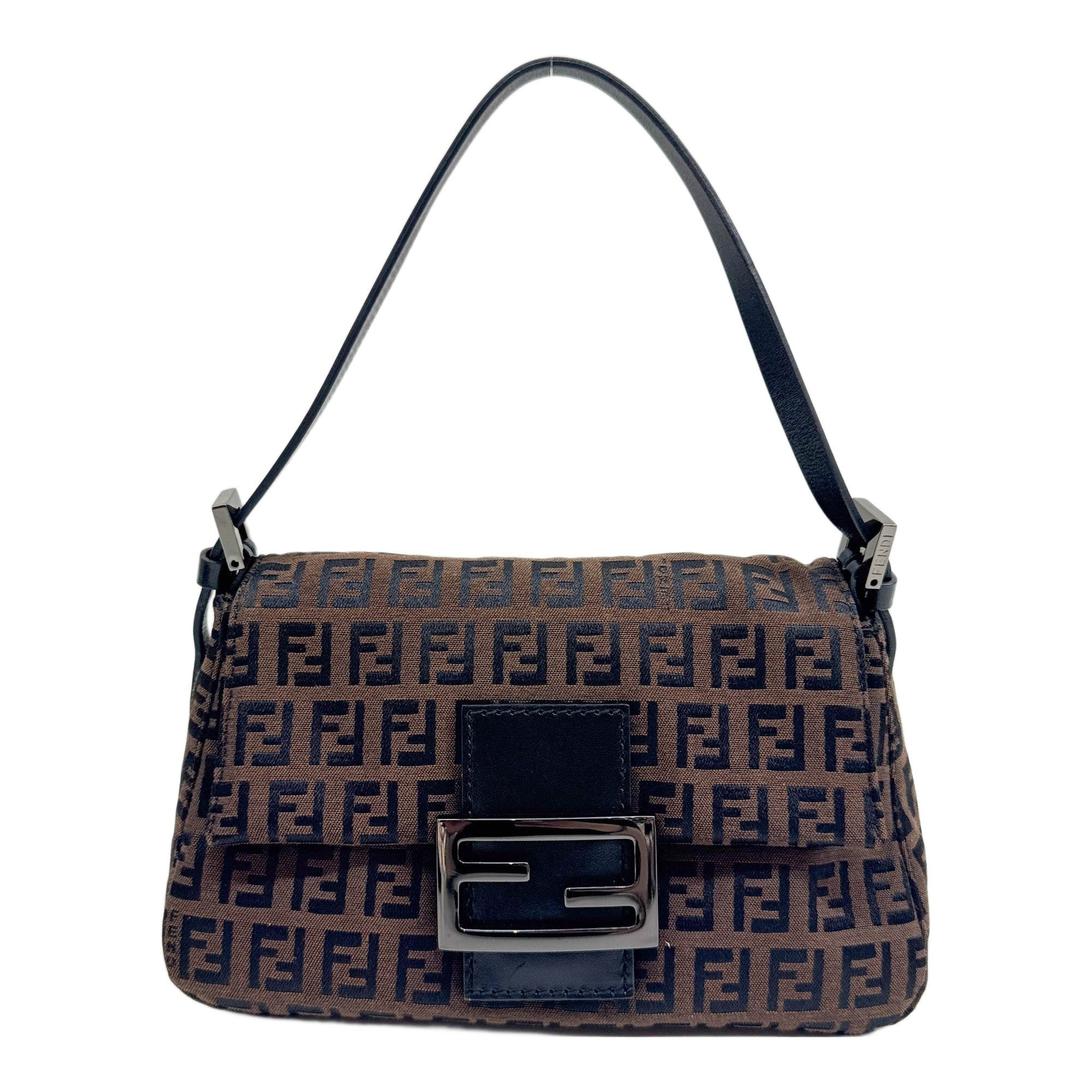 Mini Mamma Baguette Brown Zucchino Canvas Shoulder Bag