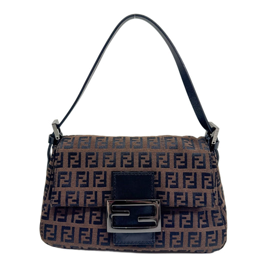Mini Mamma Baguette Brown Zucchino Canvas Shoulder Bag