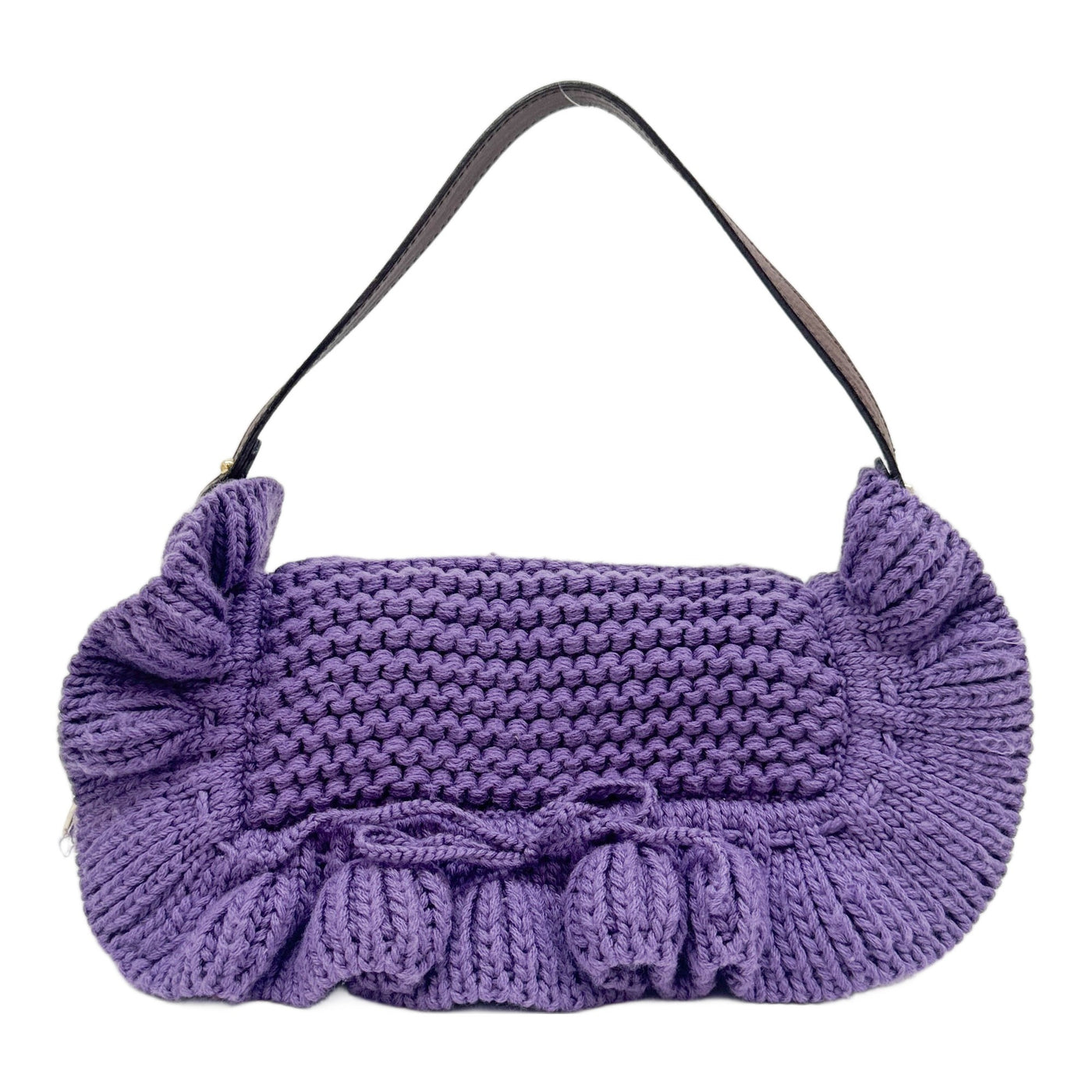 Chef Knit Purple Fabric Shoulder Bag