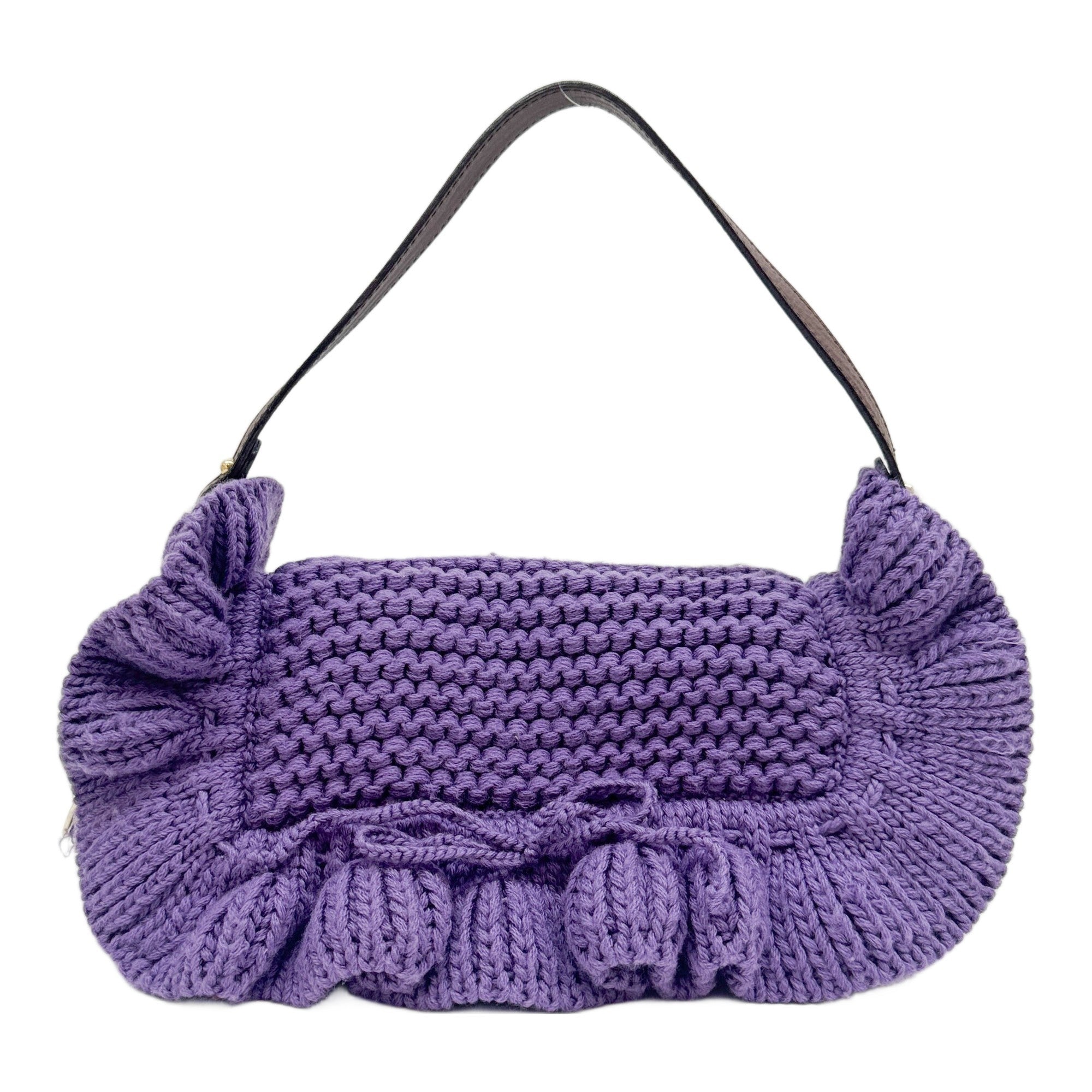 Chef Knit Purple Fabric Shoulder Bag