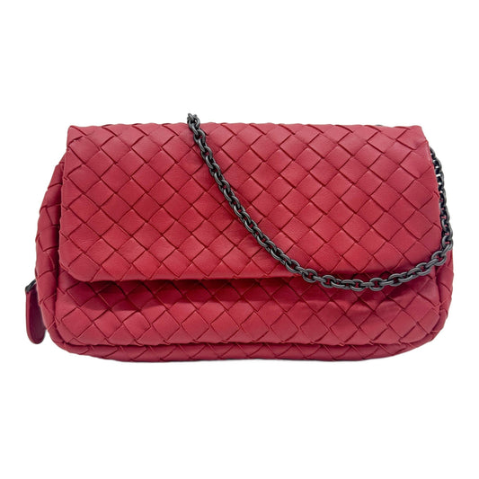 Intrecciato Red Chain Crossbody Bag