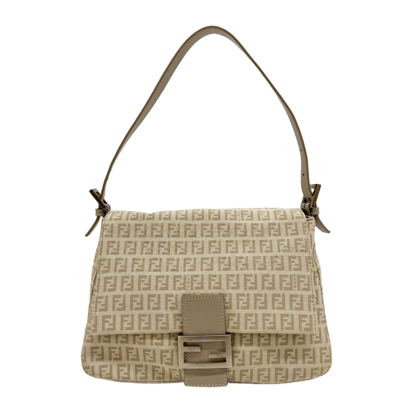 Mamma Baguette Beige Zucchino Canvas Shoulder Bag