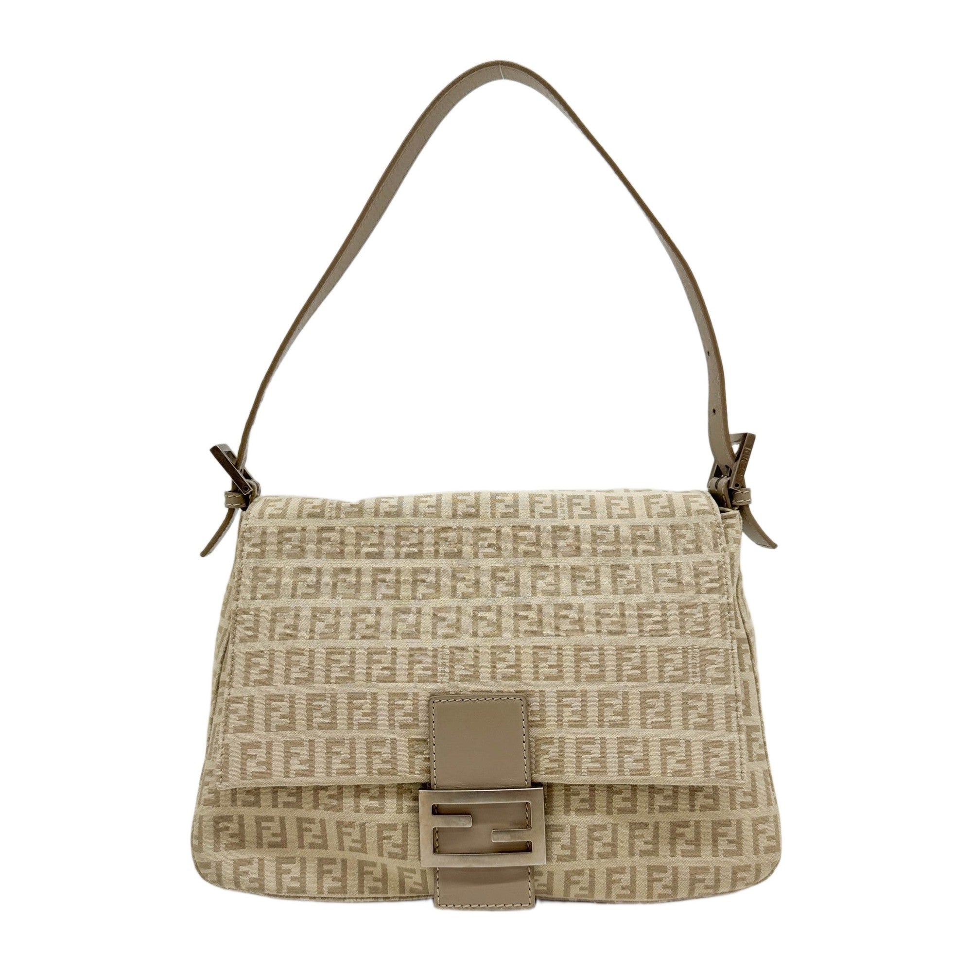 Mamma Baguette Beige Zucchino Canvas Shoulder Bag